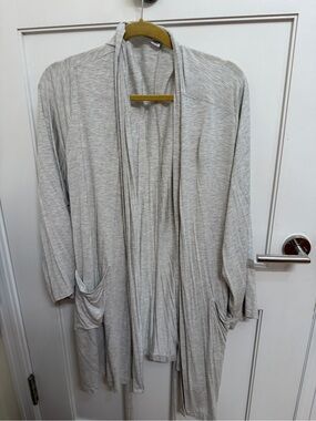 Light Gray Women's Draped Open-Front Cardigan